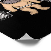 Pug Dog Gym Lover Vrouwen Deadlift Mannen Bodybuil Poster (Hoek)