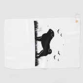 Pug Dog - Halloween Moon Silhouette Classic T-Shir Golfhanddoek (Horizontaal)