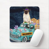 Pug Dog Halloween Truck Scary Night Muismat (Met muis)