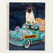 Pug Dog Halloween Truck Scary Night Planner (Voorkant)