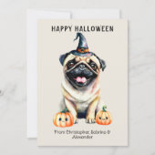 Pug Dog Happy Halloween Feestdagenkaart (Voorkant)