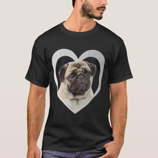 Pug Dog Heart Mops 1 T-shirt (Voorkant)