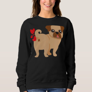 Pug Dog Hearts Grappig Leuke Valentijnsdag Trui