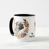 Pug Dog Herfst krans Mok (Voorkant links)