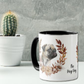 Pug Dog Herfst krans Mok