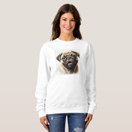 Pug Dog Hondenliefhebber Beste Hond Moeder Ooit Wi Trui (Voorkant volledig)