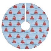 Pug Dog in auto met kerstman Kerstboom Rok (Voorkant)