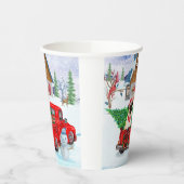 Pug Dog in kerstcadeauwagen Papieren Bekers (Links)