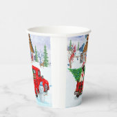 Pug Dog in kerstcadeauwagen Papieren Bekers (Rechts)