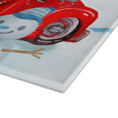 Pug Dog in kerstcadeauwagen Snijplank (Hoek)