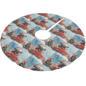 Pug Dog in Sledge Laat het Sneeuw Kerstmis Kerstboom Rok (Gekanteld)