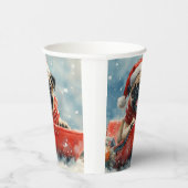 Pug Dog in Sledge Laat het Sneeuw Kerstmis Papieren Bekers (Rechts)