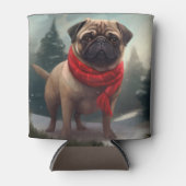Pug Dog in Sneeuw Kerstmis Blikjeskoeler (Voorkant)