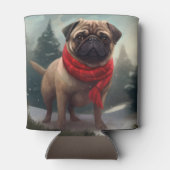 Pug Dog in Sneeuw Kerstmis Blikjeskoeler (Achterkant)