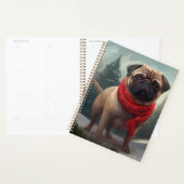 Pug Dog in Sneeuw Kerstmis Planner (Display)
