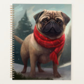 Pug Dog in Sneeuw Kerstmis Planner (Voorkant)