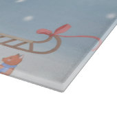 Pug Dog in sneeuw met kerstcadeaus Snijplank (Hoek)