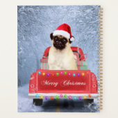 Pug Dog in sneeuw, met kersttruck Planner (Achterkant)