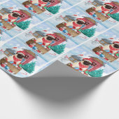 Pug Dog in sneeuwkerst Cadeaupapier (Hoek)