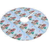 Pug Dog in sneeuwkerst Kerstboom Rok (Gekanteld)