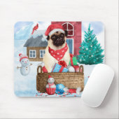 Pug Dog in sneeuwkerst Muismat (Met muis)