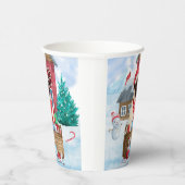 Pug Dog in sneeuwkerst Papieren Bekers (Rechts)