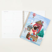 Pug Dog in sneeuwkerst Planner (Display)