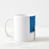 Pug Dog in Sneeuwkerstfeest Kunstportret Koffiemok (Links)