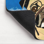 Pug Dog in Sneeuwkerstfeest Kunstportret Muismat (Hoek)