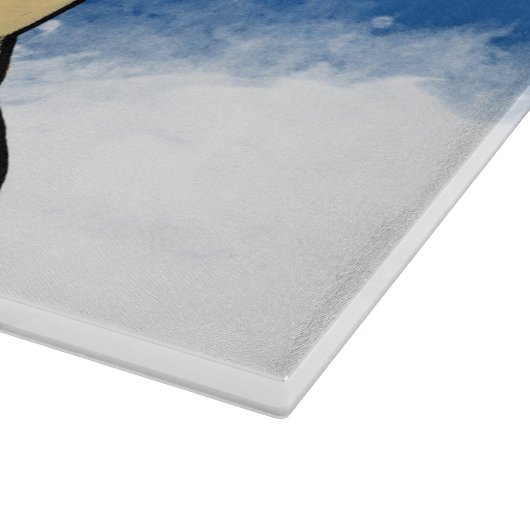 Pug Dog in Sneeuwkerstfeest Kunstportret Snijplank (Hoek)