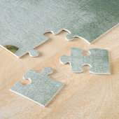 Pug Dog Jigzaag Puzzle Floral on Green Legpuzzel (Zijkant)