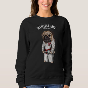 Pug Dog Judo Karate Master in White Judogi Trui