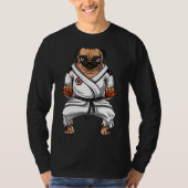 Pug Dog Karate Ninja Martial Arts Pet T-shirt (Voorkant)
