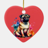 Pug Dog Keramisch Ornament (Achterkant)