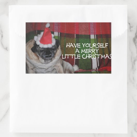 Pug Dog Kerst stickers (Tas)