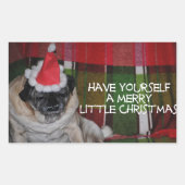 Pug Dog Kerst stickers (Voorkant)