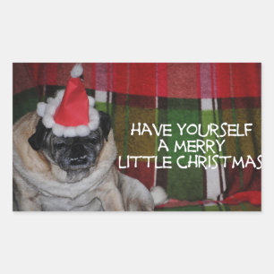 Pug Dog Kerst stickers