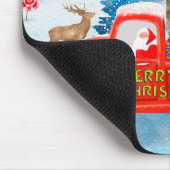 Pug Dog kerstbezorging vrachtwagen sneeuw Muismat (Hoek)