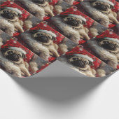 Pug Dog Kerstfeest Cadeaupapier (Hoek)