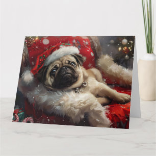 Pug Dog Kerstfeest Kaart