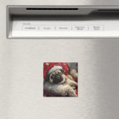 Pug Dog Kerstfeest Magneet (Insitu (Vaatwasser))