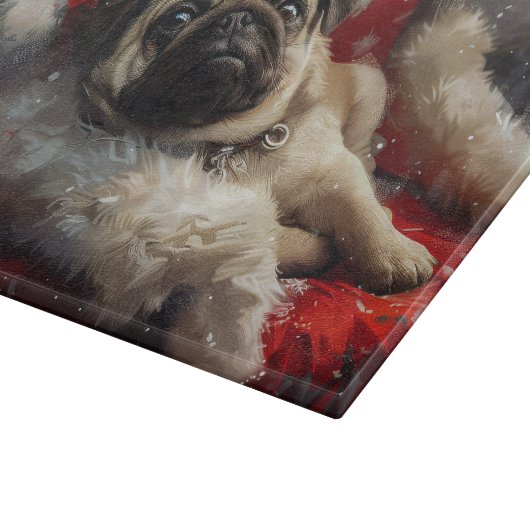 Pug Dog Kerstfeest Snijplank (Hoek)