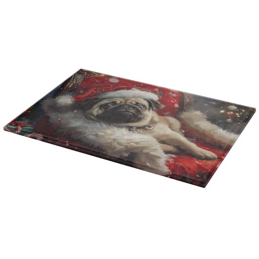 Pug Dog Kerstfeest Snijplank (Hoek)