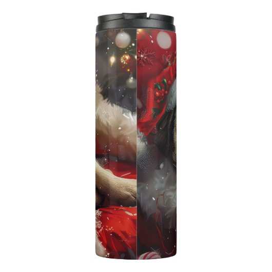 Pug Dog Kerstfeest Thermosbeker (Achterkant)