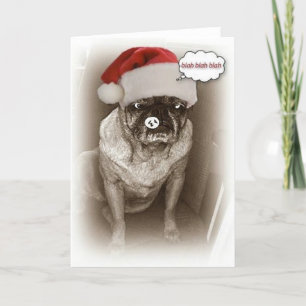 Pug Dog-kerstkaart Feestdagen Kaart