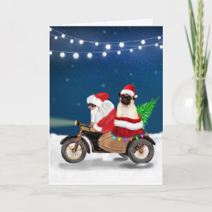 Pug Dog kerstkerstkerstman Kaart