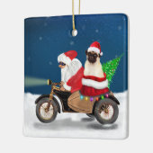 Pug Dog kerstkerstkerstman  Keramisch Ornament (Links)