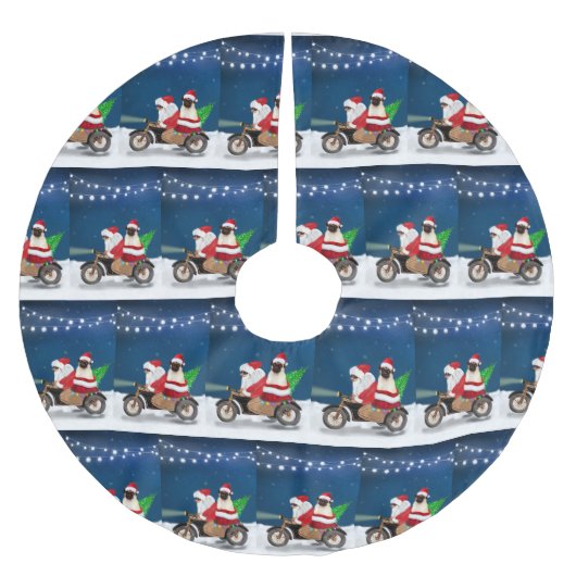 Pug Dog kerstkerstkerstman Kerstboom Rok (Voorkant)