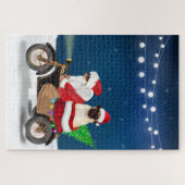 Pug Dog kerstkerstkerstman Legpuzzel (Horizontaal)