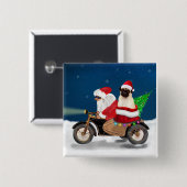 Pug Dog kerstkerstkerstman Vierkante Button 5,1 Cm (Voorkant /achterkant)